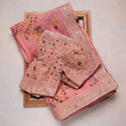 Organza silk designer wedding saree